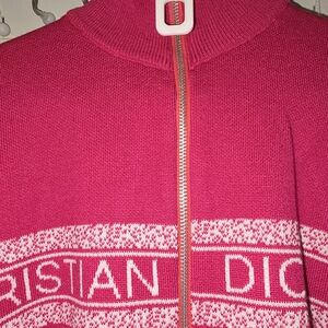 Pink and White Knit Sweater